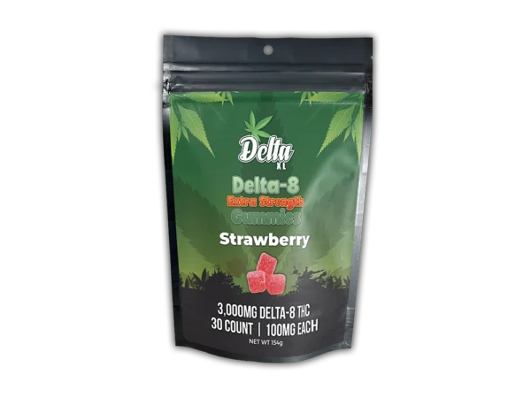 Delta-8 Extra Strength Gummies Strawberry 30ct