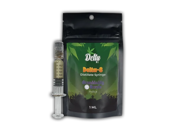 Delta 8 Distillate Syringe 1ml  Granddaddy Purple indica