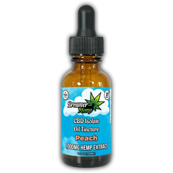 CBD Isolate Oil Tincture 1000mg Peach 30ml