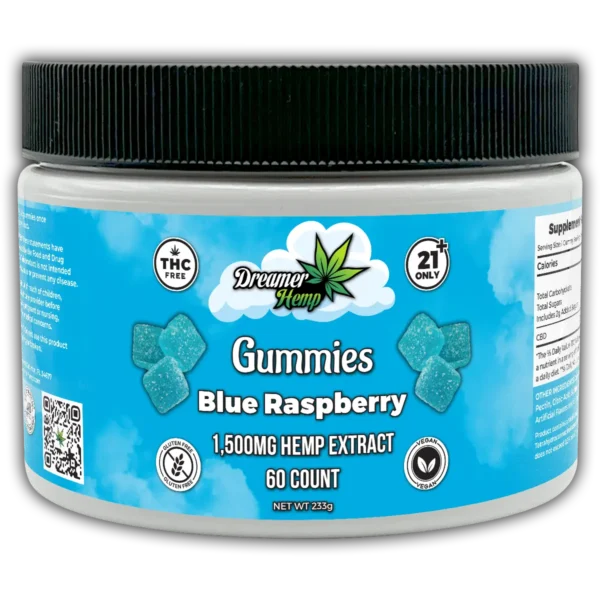 CBD Gummies 1500mg 60ct Blue Raspberry