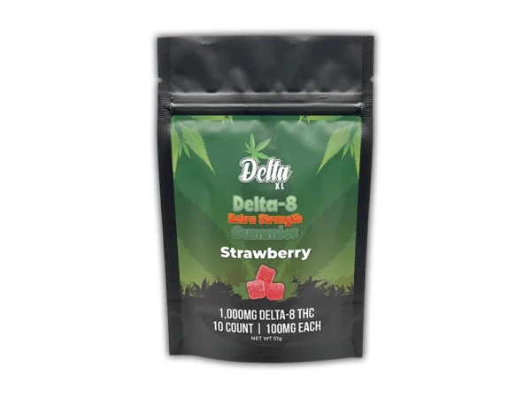 Delta-8 Extra Strength Gummies Strawberry 10ct